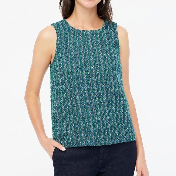 J Crew Tweed button-back shell Size 12 - Picture 1 of 8